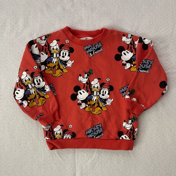 Disney Other - Disney H&M Mickey and Friends Red Sweatshirt